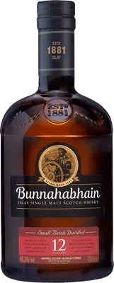 Bunnahabhain Scotch 12yr Sngl Malt bottle