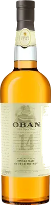 Oban 14yr Malt Scotch bottle