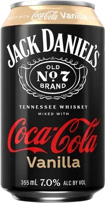 Jack Daniels And Coca Cola Vanilla RTD bottle