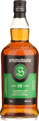 Springbank 15yr Malt Scotch bottle